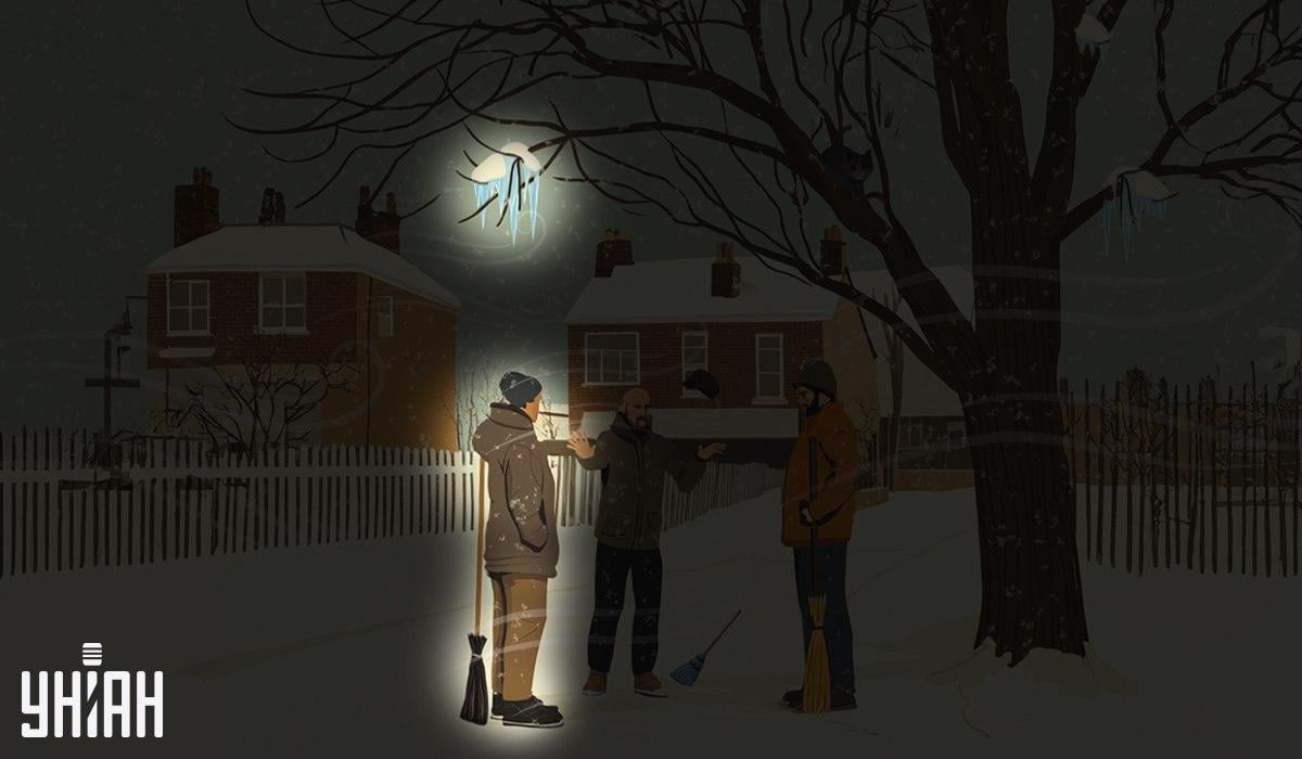 Yksi talonmiehistä seisoi puussa roikkuvien jääpuikkojen alla / Moje-kollaasi