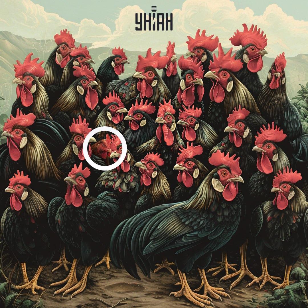 Kanan kampa ei ole sama kuin kukon / kollaasi Moje