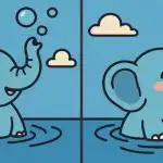 Nerotesti: löydä 3 eroa vedessä olevan norsun kuvasta 23 sekunnissa